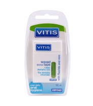 Нить межзубная в твердой упаковке Vitis Waxed Dental Tape with Fluoride and Mint 50 м