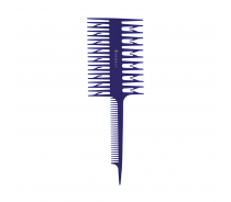 Расческа для мелирования, двойная синяя 21,5 см