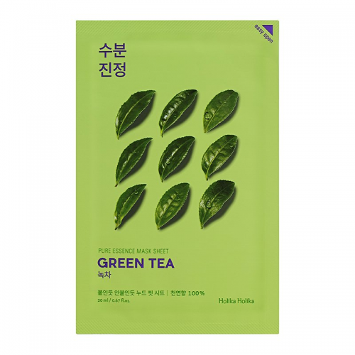 Маска тканевая противовоспалительная Пьюр Эссенс, зеленый чай / Pure Essence Mask Sheet Green Tea 20 мл