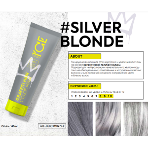 Маска тонирующая для волос, серебряный / Graffiti Hair Color Mask Silver Blonde 140 мл