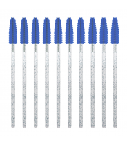 Щеточки для ресниц и бровей одноразовые голубые с глиттером / INNOVATOR COSMETICS 10 шт