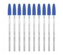 Щеточки для ресниц и бровей одноразовые голубые с глиттером / INNOVATOR COSMETIC..