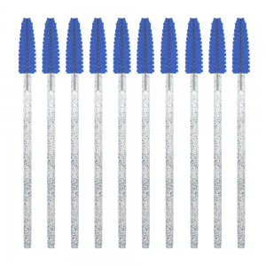 Щеточки для ресниц и бровей одноразовые голубые с глиттером / INNOVATOR COSMETICS 10 шт
