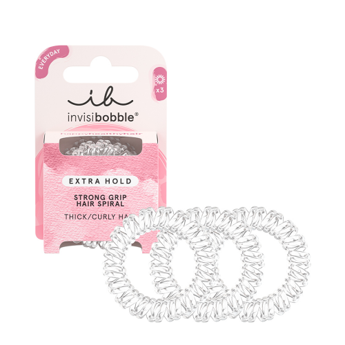 Резинка-браслет для густых волос / invisibobble EXTRA HOLD Crystal Clear