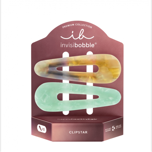 Заколка для волос, 2 шт / invisibobble CLIPSTAR PREMIUM Rainbow Carousel