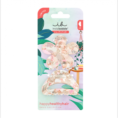 Заколка-крабик, размер M 2 шт / invisibobble CLIPSTAR Oasis Refreshed Bloom