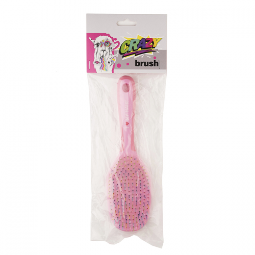 Щетка для волос CRAZY BRUSH 1302, розовая L