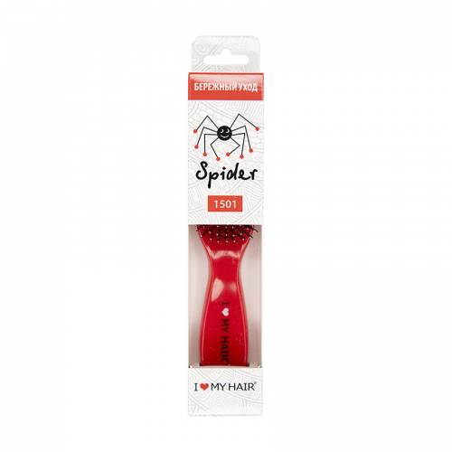 Щетка парикмахерская для волос Spider Classic 1501, красная глянцевая M