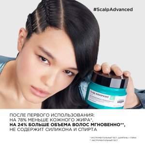 Шампунь-маска очищающий для кожи головы, склонной к жирности / SCALP ADVANCED 250 мл