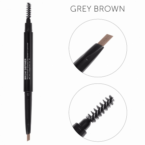 Карандаш механический со щеточкой для бровей, серо-коричневый / Brow Definer grey brown