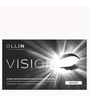 Набор для окрашивания бровей и ресниц, черный / OLLIN VISION SET black 20 мл