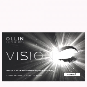 Набор для окрашивания бровей и ресниц, черный / OLLIN VISION SET black 20 мл