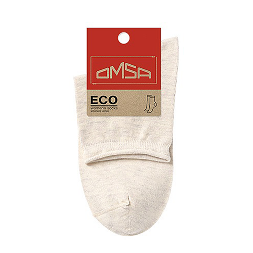 Носки с люрексом, борт руликом, Avorio Melange 35-38 / ECO 256