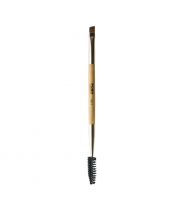 Кисть двухсторонняя с брашингом для бровей, подводки и прорисовки межресничного пространства, ворс таклон / BAMBOO 8813