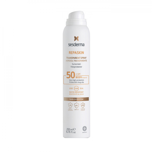 Спрей солнцезащитный прозрачный СЗФ 50 для тела / Repaskin Transparent Spray Body sunscreen SPF 50 Aerosol 200 мл