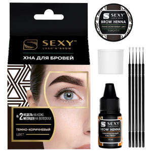 Набор для домашнего использования, темно-коричневый / SEXY BROW HENNA 5 капсул