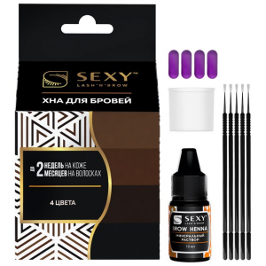 Набор для домашнего использования, 4 цвета / SEXY BROW HENNA 4 капсулы