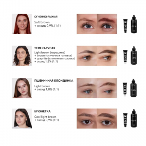 Краситель для бровей и ресниц,  коричневый / Permanent eyebrow tint brown 15 мл