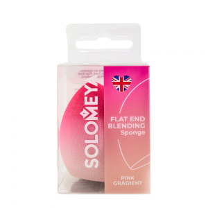 Спонж для макияжа со срезом, розовый градиент / Solomeya Flat End blending sponge Pink Gradient 1 шт