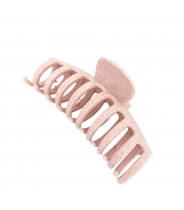 Крабик для волос из натуральной пшеницы овальный, розовый / Straw Claw Hair Clip Round Pink