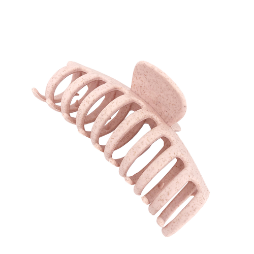 Крабик для волос из натуральной пшеницы овальный, розовый / Straw Claw Hair Clip Round Pink