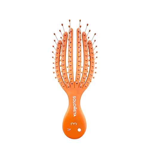 Расческа для сухих и влажных волос мини, оранжевый осьминог / Detangling Octopus Brush For Dry Hair And Wet Hair Mini Orange