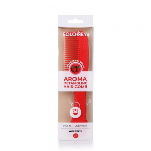 Арома-расческа, гребень для волос с ароматом клубники / Aroma Detangling Hair Comb Strawberry
