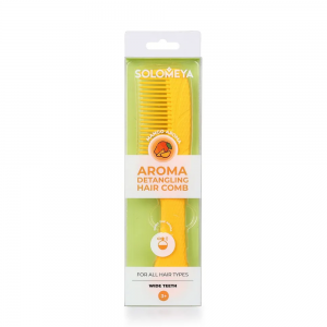 Арома-расческа, гребень для волос с ароматом манго / Aroma Detangling Hair Comb Mango