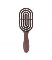 Расческа массажная для волос с натуральной щетиной, коричневая / Hair Brush with natural boar bristle Brown