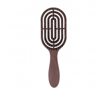 Расческа массажная для волос с натуральной щетиной, коричневая / Hair Brush with..