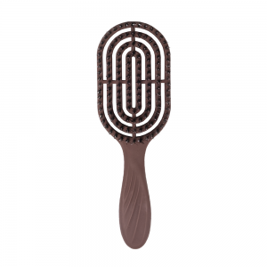 Расческа массажная для волос с натуральной щетиной, коричневая / Hair Brush with natural boar bristle Brown