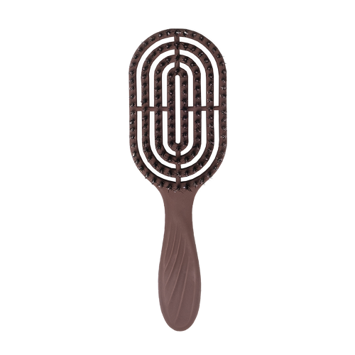 Расческа массажная для волос с натуральной щетиной, коричневая / Hair Brush with natural boar bristle Brown