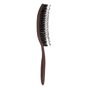 Расческа массажная для волос с натуральной щетиной, коричневая / Hair Brush with natural boar bristle Brown