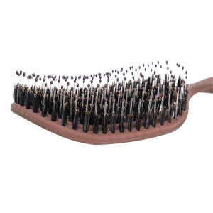Расческа массажная для волос с натуральной щетиной, коричневая / Hair Brush with natural boar bristle Brown
