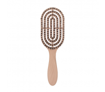Расческа массажная для волос с натуральной щетиной, бежевая / Hair Brush with na..