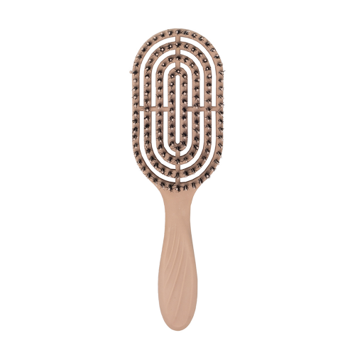 Расческа массажная для волос с натуральной щетиной, бежевая / Hair Brush with natural boar bristle Beige