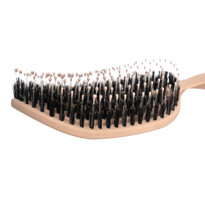 Расческа массажная для волос с натуральной щетиной, бежевая / Hair Brush with natural boar bristle Beige
