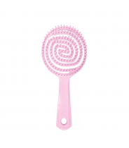 Расческа-мини для распутывания волос в форме леденца, розовая / Lollipop Shaped Mini Detangling Hair Brush Pink