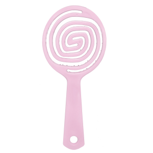 Расческа-мини для распутывания волос в форме леденца, розовая / Lollipop Shaped Mini Detangling Hair Brush Pink
