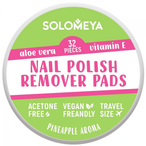 Салфетки для снятия лака без ацетона / Nail polish remover pads acetone free 32 шт