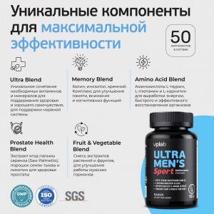 Комплекс витаминно-минеральный для мужчин / Ultra Men's Sport Multivitamin Formula 90 каплет