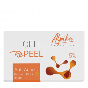 Набор (пилинг миндальный 5% 2 мл + маска 2 мл + тоник 30 мл + крем 2 мл) CELL RePEEL 5% Anti Acne & Pigment Block System